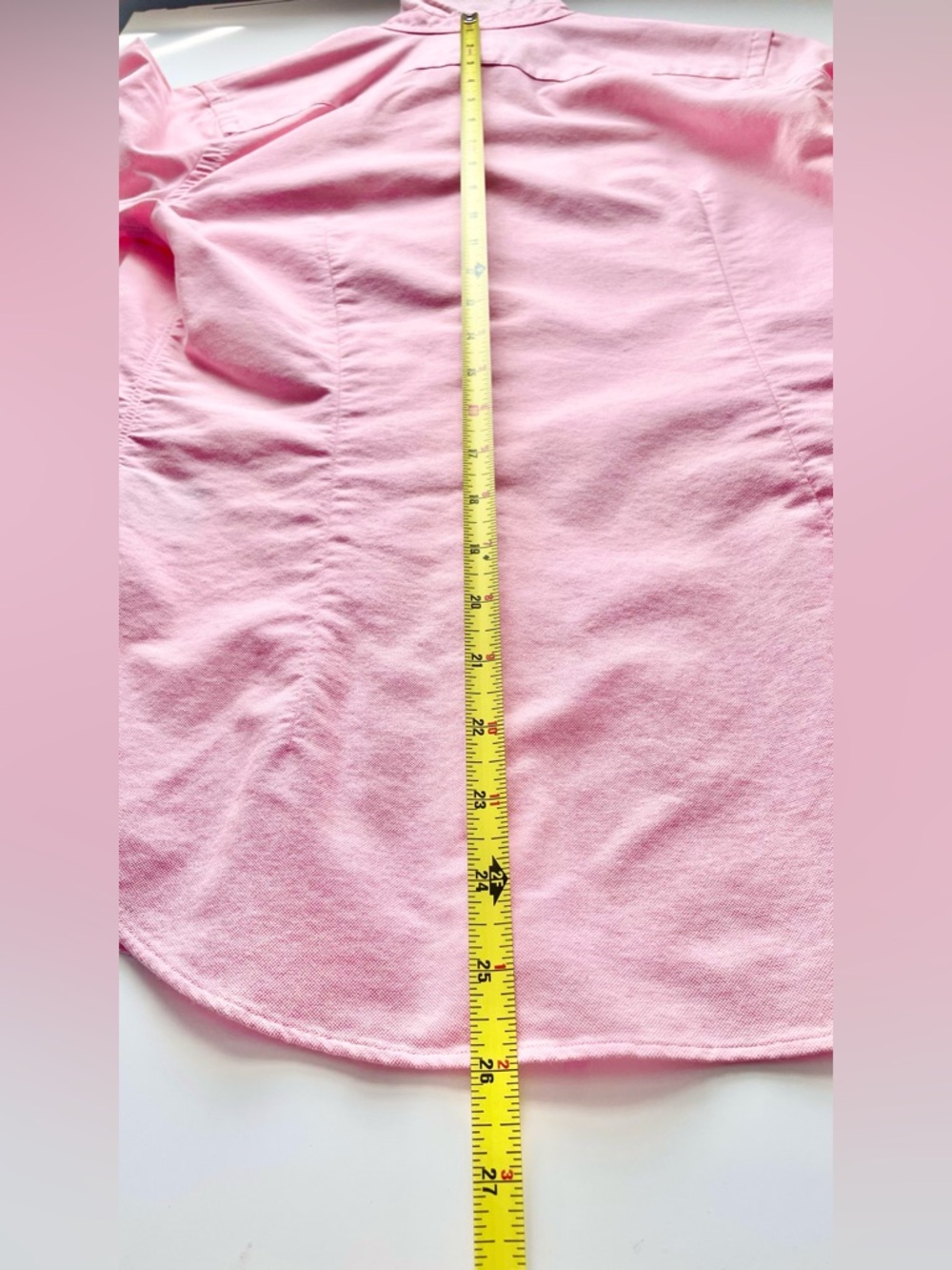 SOLD - Ralph Lauren Blue Label Pink Oxford Shirt Striped White Collar XS 2 Y2K - Picture 11 of 14